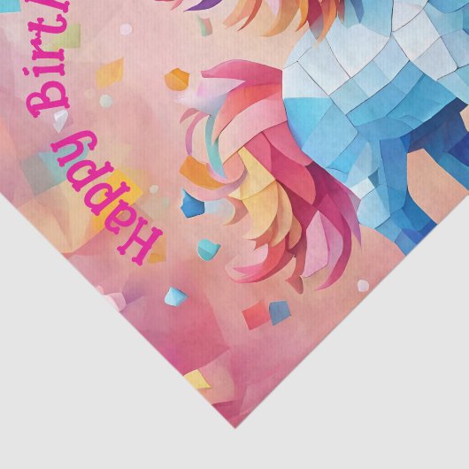 Kleurrijke Eenhoorn Pinata Verjaardag Tissuepapier (Detail)