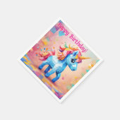 Kleurrijke Eenhoorn Pinata Verjaardagspapier serve Servet (Hoek)