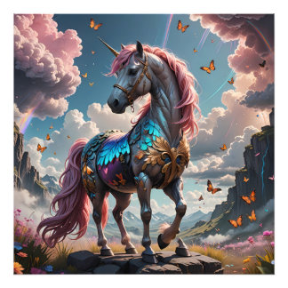 Kleurrijke Eenhoorn Puzzel Foto Afdruk