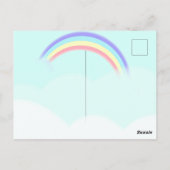 Kleurrijke Eenhoorn Regenboog Schattig Magisch Roz Briefkaart (Achterkant)