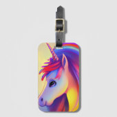 Kleurrijke eenhoorn schilderij bagagelabel (Voorkant (verticaal))