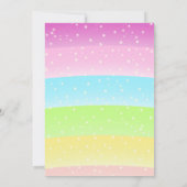 Kleurrijke Eenhoorn Verjaardagsuitnodiging Kaart (Achterkant)