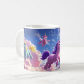 Kleurrijke eenhoorns aan de hemel koffiemok (Voorkant links)