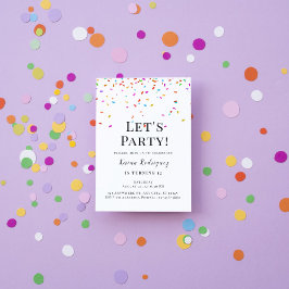 Kleurrijke eenvoudige confetti verjaardag kaart