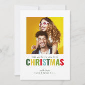 Kleurrijke eenvoudige foto Kerst Kaart (Voorkant)