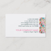 Kleurrijke eenvoudige hand getrokken schattig bloe visitekaartje (Achterkant)