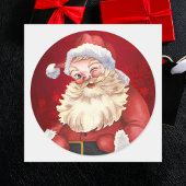 Kleurrijke Eenvoudige  Kerstman Ronde Sticker