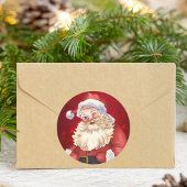 Kleurrijke Eenvoudige  Kerstman Ronde Sticker