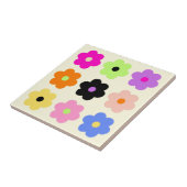 Kleurrijke eenvoudige madeliefjes Retro BOHO Chic  Tegeltje (Zijkant)