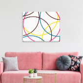 Kleurrijke, eenvoudige moderne, koele stadstrendci canvas afdruk (Insitu (Woonkamer))