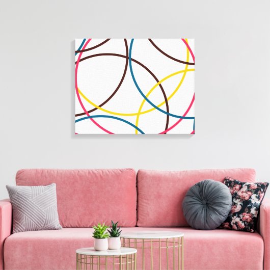 Kleurrijke, eenvoudige moderne, koele stadstrendci canvas afdruk (Insitu (Woonkamer))