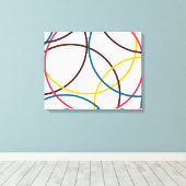 Kleurrijke, eenvoudige moderne, koele stadstrendci canvas afdruk (Insitu (Houten vloer))