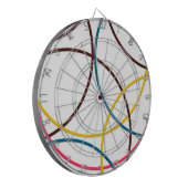 Kleurrijke, eenvoudige moderne, koele stadstrendci dartbord (Voorkant Links)