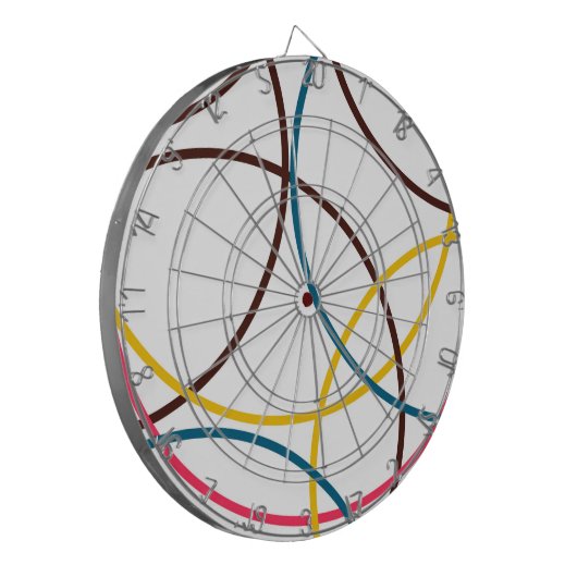 Kleurrijke, eenvoudige moderne, koele stadstrendci dartbord (Voorkant Links)