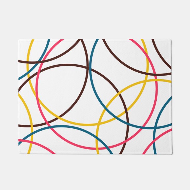 Kleurrijke, eenvoudige moderne, koele stadstrendci deurmat (Voorkant)