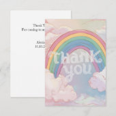 Kleurrijke eenvoudige regenboog en wolken bedankkaart (Voorkant / Achterkant)