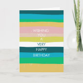 Kleurrijke eenvoudige strepen passen op BIRTHDAY C Kaart (Voorkant)