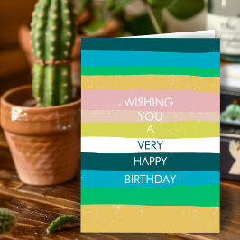 Kleurrijke eenvoudige strepen passen op BIRTHDAY C Kaart