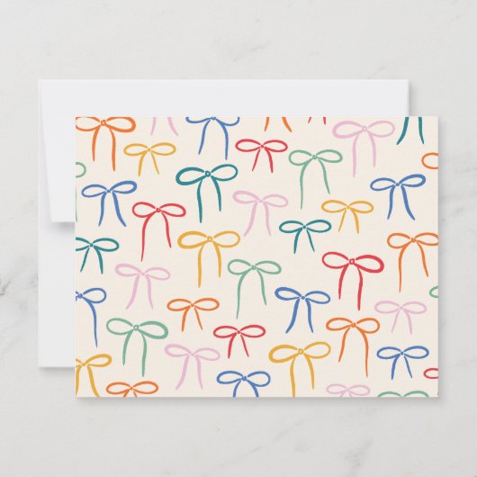 Kleurrijke eenvoudige strik persoonlijke briefpapi notitiekaartje (Achterkant)