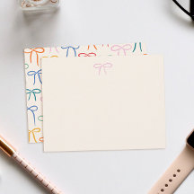 Kleurrijke eenvoudige strik persoonlijke briefpapi