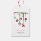 Kleurrijke eenvoudige vrolijke kerst cadeaulabel (Voorkant)