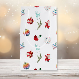 Kleurrijke eenvoudige vrolijke kerst klein cadeauzakje