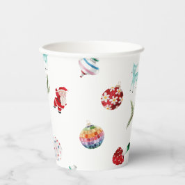 Kleurrijke eenvoudige vrolijke kerst papieren bekers