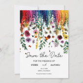 Kleurrijke Eenvoudige Wildbloemen Save The Date (Voorkant)