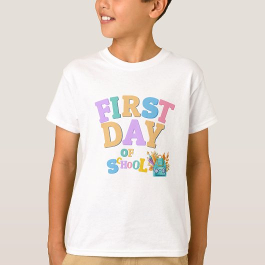 Kleurrijke Eerste Dag van School K Fun Terug naar  T-shirt (Voorkant)
