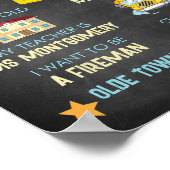 Kleurrijke eerste dag van schoolteken poster (Hoek)