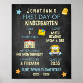 Kleurrijke eerste dag van schoolteken poster (Voorkant)