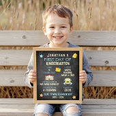 Kleurrijke eerste dag van schoolteken poster