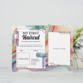 Kleurrijke eerste kapsel kapsel salon certificaat (Staand voorkant)
