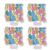 Kleurrijke Eerste Klas Sfeer Terug naar School Ret Sticker (Voorkant)
