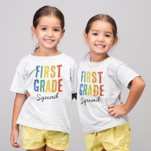 Kleurrijke eerste rang Squad Terug naar Squad T-shirt