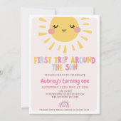 Kleurrijke eerste reis rond de zon 1e verjaardag kaart (Voorkant)