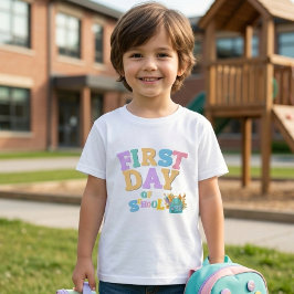 Kleurrijke Eerste Schooldag K Leuk Terug Naar Scho T-shirt