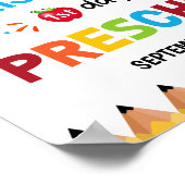 Kleurrijke eerste schooldag peuterspeelzaal poster (Hoek)