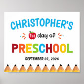 Kleurrijke eerste schooldag peuterspeelzaal poster (Voorkant)