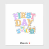 Kleurrijke eerste schooldag vinyl sticker (Vel)