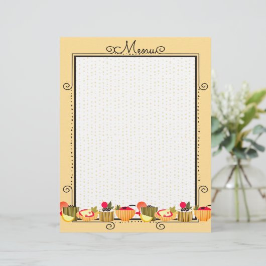 Kleurrijke eetlustopening met briefhoofd (Staand voorkant)