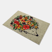 Kleurrijke egel met ventilatorklep  deurmat (Schuin)