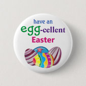 Kleurrijke EGGcellent Easter Egg Ronde Button 5,7 Cm (Voorkant)
