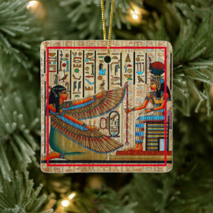 Kleurrijke Egyptische kunst op een Keramisch Ornament