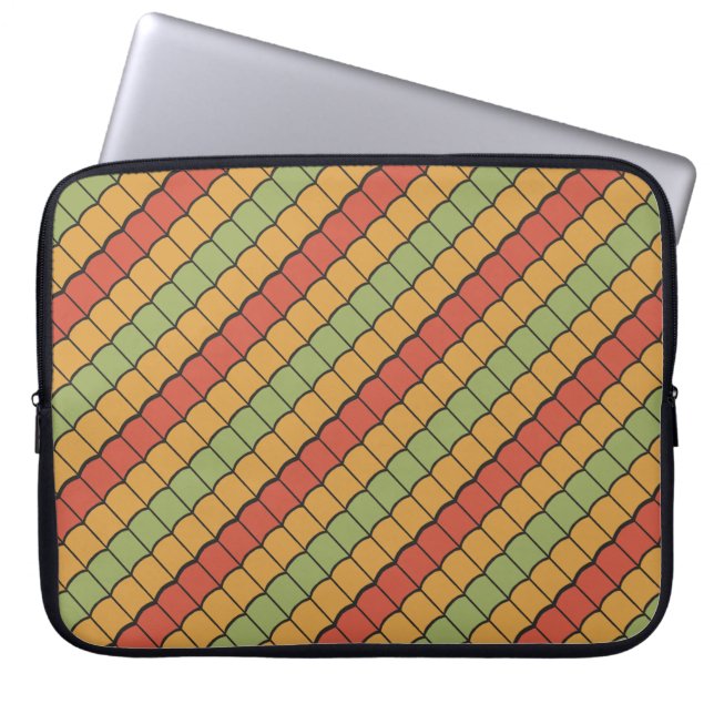 Kleurrijke Egyptische Tribal Feathers Laptop Sleev Sleeve (Voorkant)