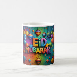 Kleurrijke Eid Mubarak Celebration Art Koffiemok