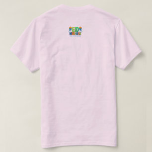 Kleurrijke eid mubarak wenskaart met moskee en t-shirt