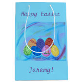 Kleurrijke eieren, Happy Easter, persoonlijke cade Medium Cadeauzakje (Voorkant)