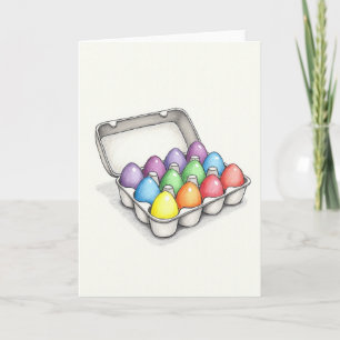 Kleurrijke Eierkartonnen Kunstkaart Kaart