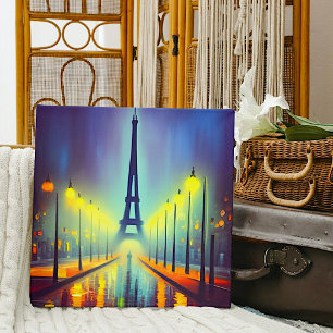 Kleurrijke Eiffel Tower op Night Canvas Afdrukken